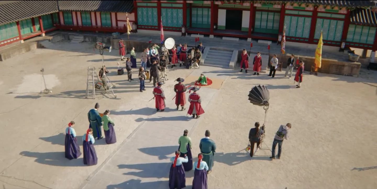 Court ceremony staged in the main courtyard of Hwaseong Haenggung