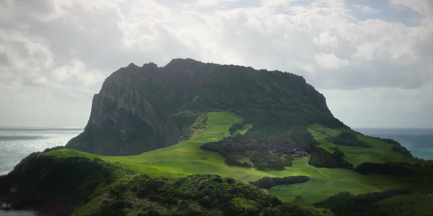 Seongsan Ilchulbong silhouette as it appears in the show's establishing shots