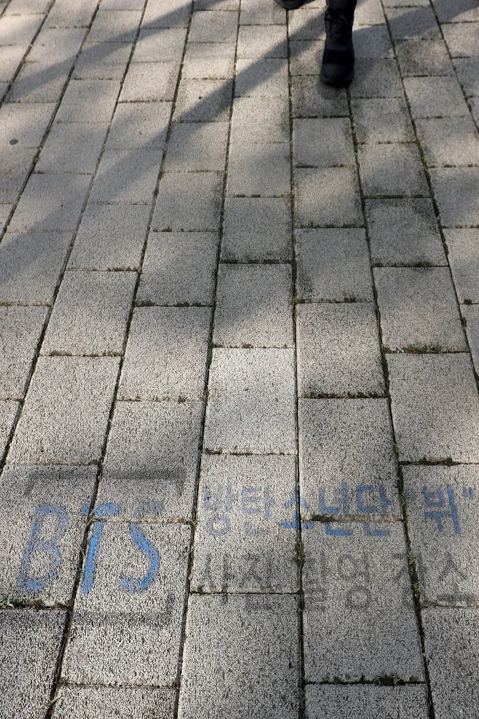 Busan Citizens Park map signage highlighting the BTS V photo spot near Gate 3