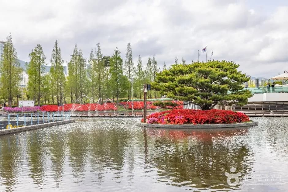 Busan Citizens Park with green lawns and walking trails in Busanjin-gu