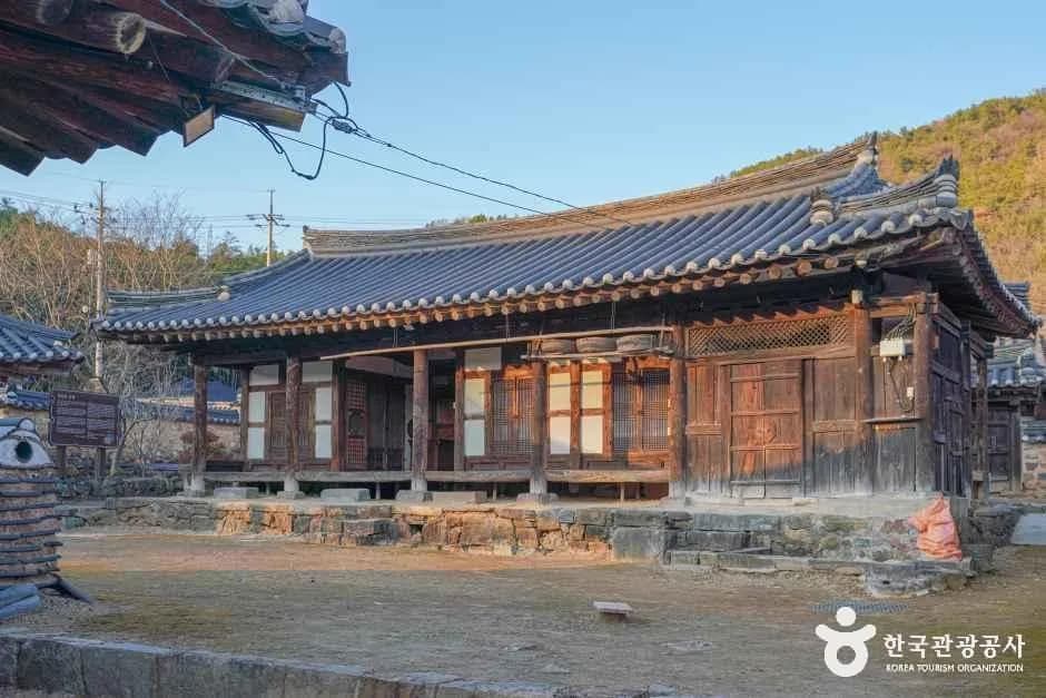 Ancestral shrine and walled garden at the Goryeodong Historical Site, Haman