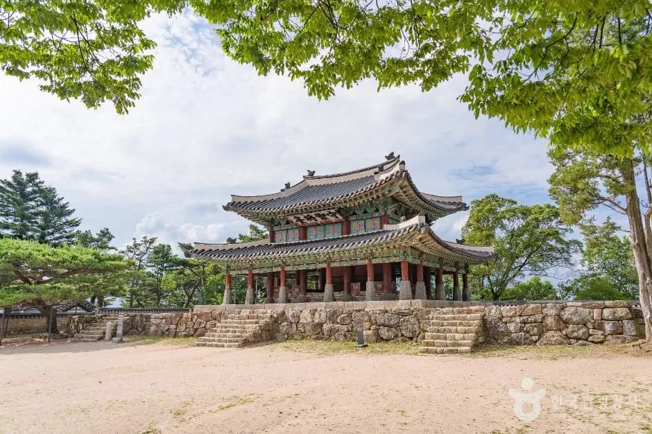 Namhansanseong fortress wall trail through dense forest