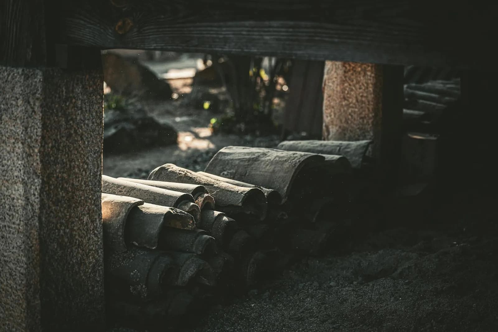 Traditional roof tiles of Bulguksa Temple with soft natural light in Gyeongju