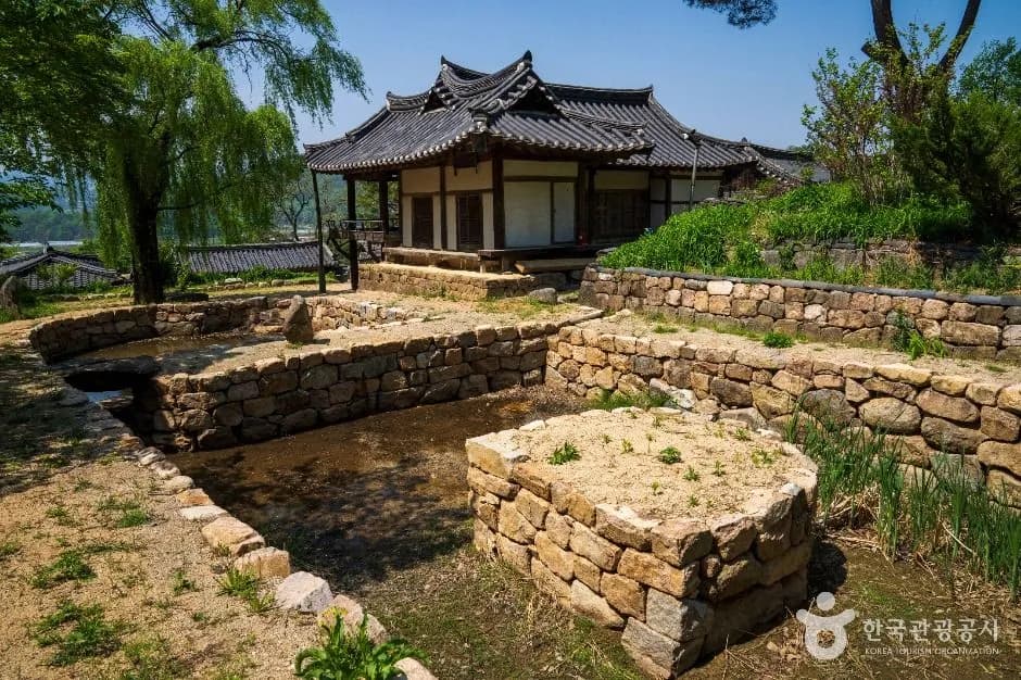 Hanok house and stone walls at Hangae Village