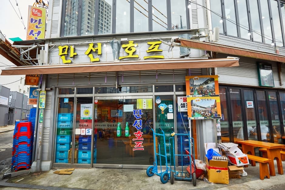 Retro alley in Euljiro district with old signage and narrow lanes in Seoul