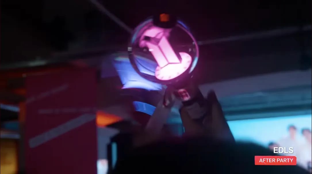 ARMY Bomb light sticks at the EDLS BTS ARIRANG After Party, Jongno 3-ga