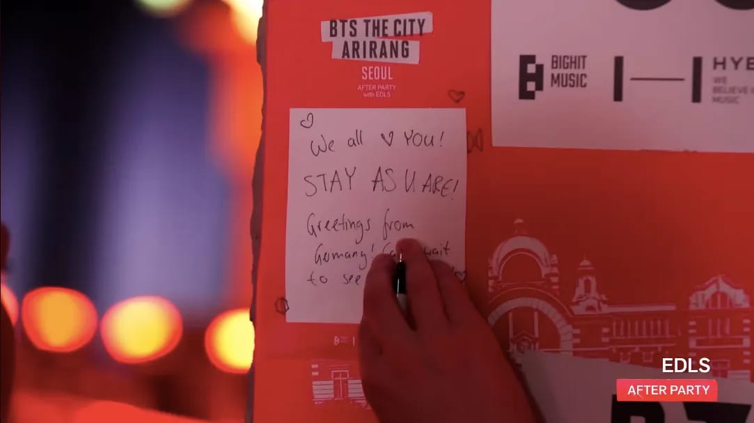 DJ set and dance floor at the EDLS BTS THE CITY ARIRANG SEOUL After Party