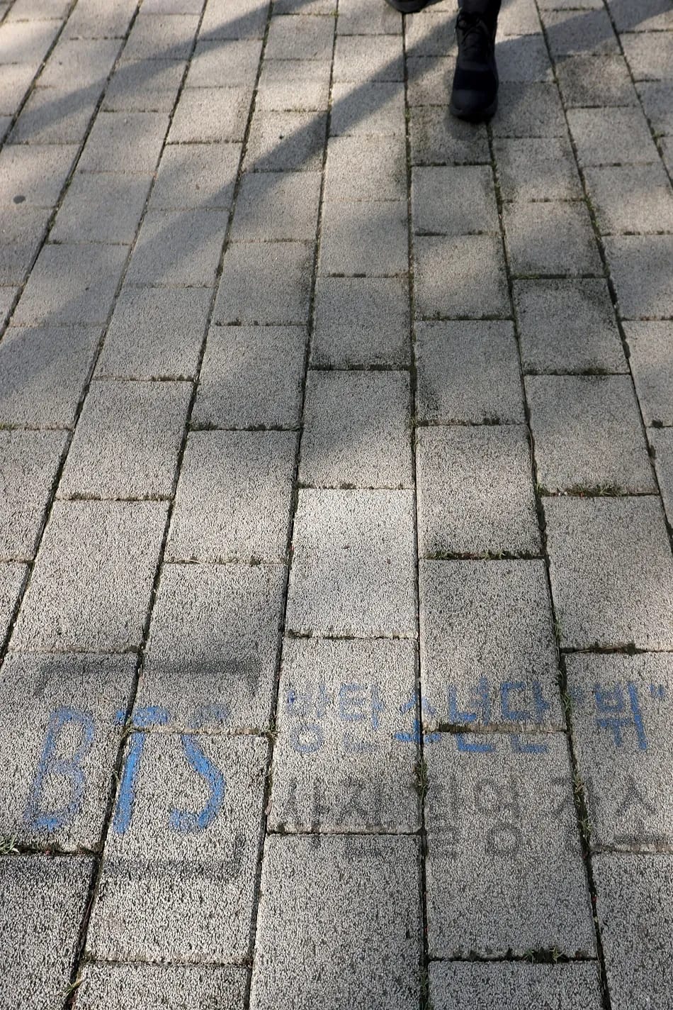 Busan Citizens Park map signage highlighting the BTS V photo spot near Gate 3
