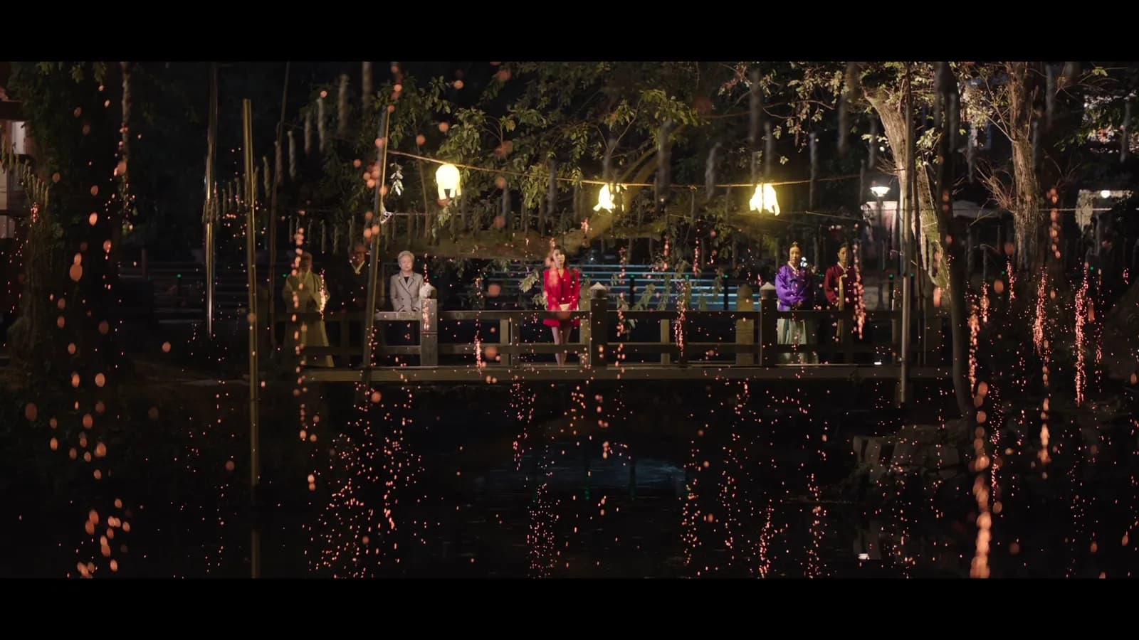 Nakhwanori fire-flower ceremony reflected in the Mujinjeong pond